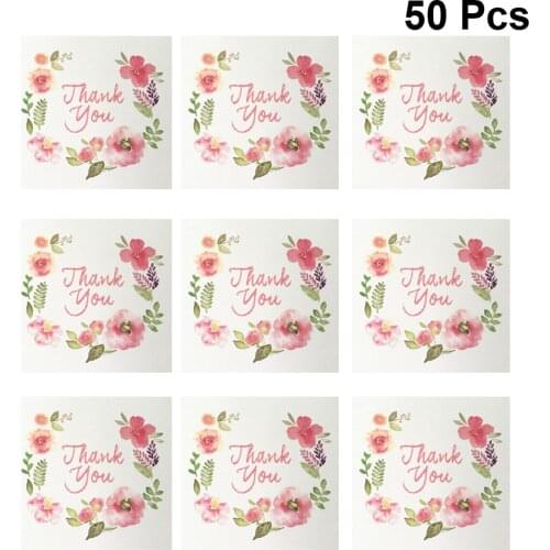 50pcs Mini Thank You Cards Greeting Cards Creative Birthday Message Blessing Cards for Festival Party Gathering(6x6cm)