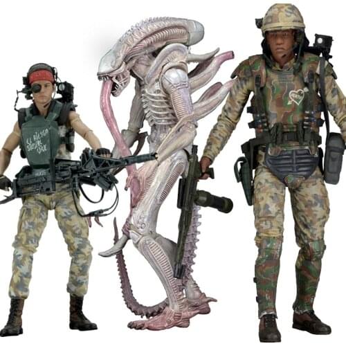 Aliens vs Predator NECA Alien Albino Drone Alien Private Ricco Frost PVC Action Figure Xenomorph Alien Figure Collectible Toys