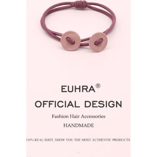 EUHRA 6 Colors Elastic Hair Bands Solid Round Shape For Women Girls Button Hair Band Kid Children Hair Accessories Scrunchie