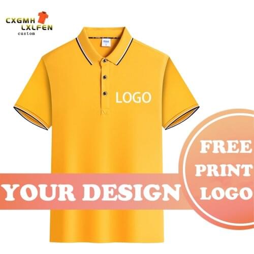 POLO shirt men and women can wear 11 colors custom logo all-match T-shirt high-end loka cotton lapel printing DIY brand text