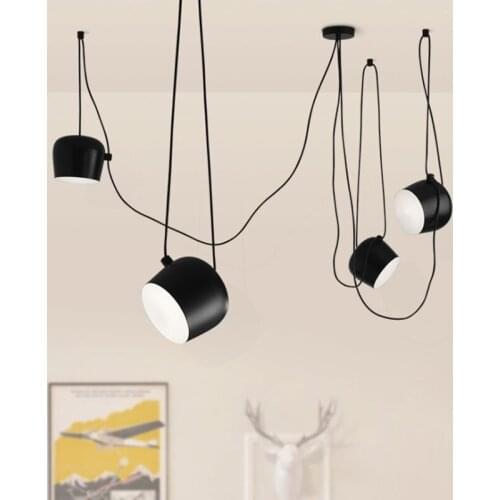 Modern Industrial LED E27 Hanging Lamp for dining room living room restaurant black white aluminum Pendant Lights