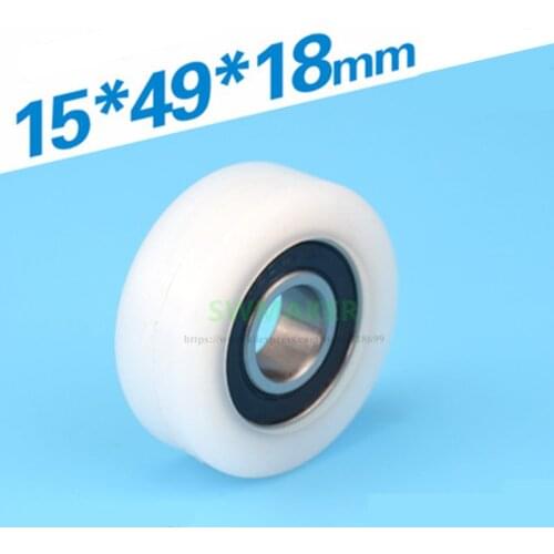 10pcs 15*49*18mm bearing pulley, flat roller, for drawer / machinery / equipment plastic nylon
