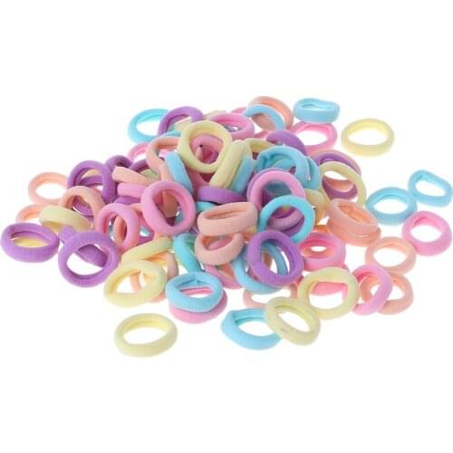 100 Pcs/Set Headwear Candy Color Cute Fashion Accessories Kids Children Rop Hair Band Girls Ponytail Elastic Soft Nylon Headband