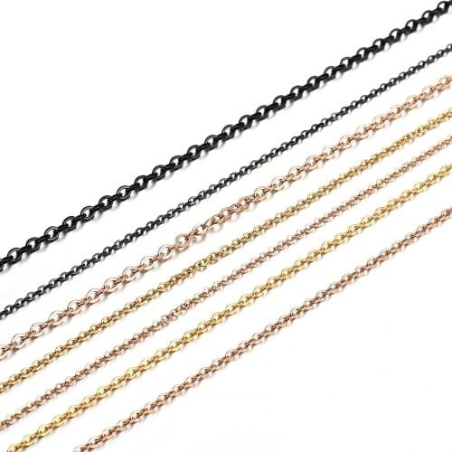 2-5m/Lot 1.2-3.0mm Stainless Steel Necklace Chains Gold Color Bulk Chain for DIY Jewelry Finding Making Accessories Supplies