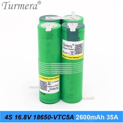 4s 18650 US Battery pack 18650vtc5a 2600mah 16.8v 14.4v Soldering Battery for Screwdriver Shura Battery Customized
