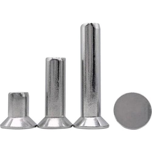 50pcs M2 stainless steel countersunk head rivets flat headle rivet solid rivetings knock riveting GB869 3mm-10mm length