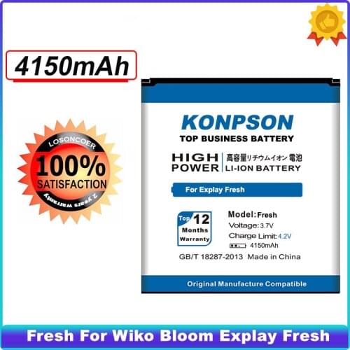 LOSONCOER 4150mAh for Wiko Bloom Explay Fresh Battery Explay Vega Explay A500 FLY IQ451 phone Battery