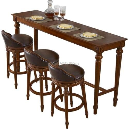 American Solid Wood Bar Stools Home Living Room Bar Stools Modern Minimalist Highchairs For Bars