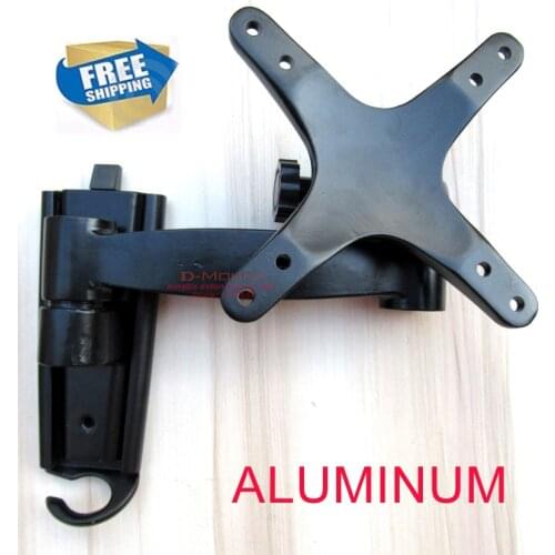 Free shipping )aluminum 10"-32" 30kg strong dual arm monitor wall mount LCD TV bracket swivel led tv bracket shelf 360 rotate