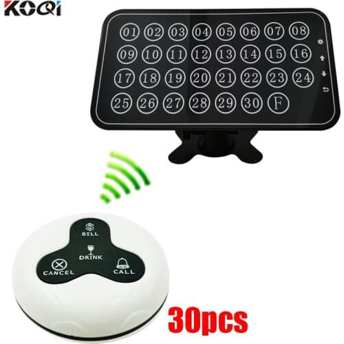 Wireless Waiter Call System 1 number flip display 30 restaurant table call button