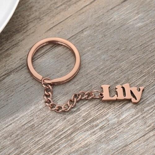 Custom Name Key Chain For Women Men Gold Stainless Steel Car Keychain Fashion Keyrings Jewelry Accessories Gift 2020 BFF