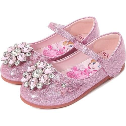 Disney Frozen Elsa Shoes Girls Sandals Children Party Dancing Shoes Kids Princess Sandals Shining Sandals Flat Shoes for Girls