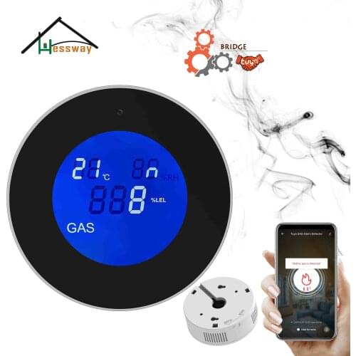 HESSWAY USB 5V WIFI Smart wireless combustible gas detector for 8% leak alarm Bridge TUYA smart device