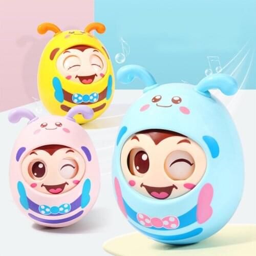 Newborn baby hand gripping toy can chew gum 6-12 months puzzle newborn rattle music cartoon tumbler toy for boys and girls