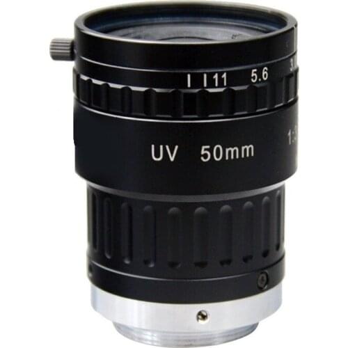 JGS1 CaF2 Material 2.0 Mega Pixel UV C-Mount 50mm 2/3" FA / Machine Vision F3.0 manual Iris 200-1000nm UV transmission