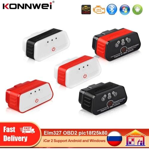 KONNWEI ELM327 OBD2 icarscan iCar2 KW903 ELM 327 V1 5 Bluetooth-compatible OBD 2 Code Reader EOBD Automotive Diagnostic Scanner