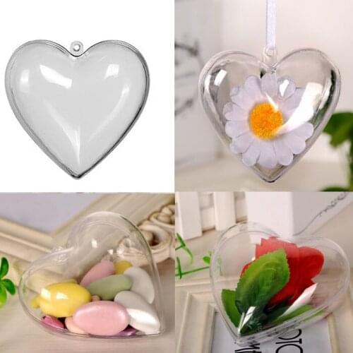 6cm candy box bag chocolate gift clear heart for Birthday Wedding Party Decoration craft DIY favor baby shower Wh