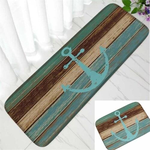 Bath Mat Doormat Anti-slip Floor Mat Vintage Nautical Anchor 3D Print Rug Bathroom Rug Kitchen Rug Bathroom Carpet Home Textile