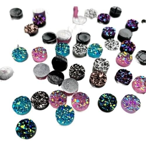 10mm AB Color Resin Round Rhinestones Flatback Stones And Crystals DIY Wedding Dress Jewelry Accessories 80pcs -R30