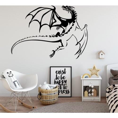 Flying Dragon Family Wall Stickers Mural Home Decor Kids Room Nature Removable Decals Baby Nursery Boys Room Decoration P612
