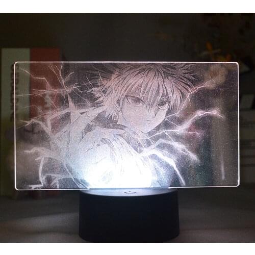 Manga Hunter X Hunter Killua Figure Anime 3d Light for Children Bedroom Decor HxH Killua Led Night Light Acrylic Table Lamp Gift