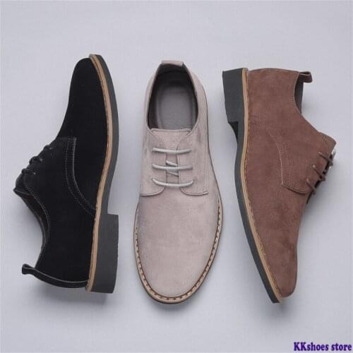 Over Size 38-50 Suede Men Leather Loafers Casual Mens Sneakers Classic Brogue Formal Oxfords Men Flats Plus Size 48 49