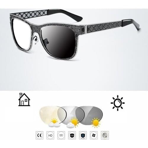 Vintage Luxury Pattern Full-rim Men Photochromic Grey Reading Glasses +0.75 +1 +1.25 +1.5 +1.75 +2 +2.25 +2.5 +2.75 To +4