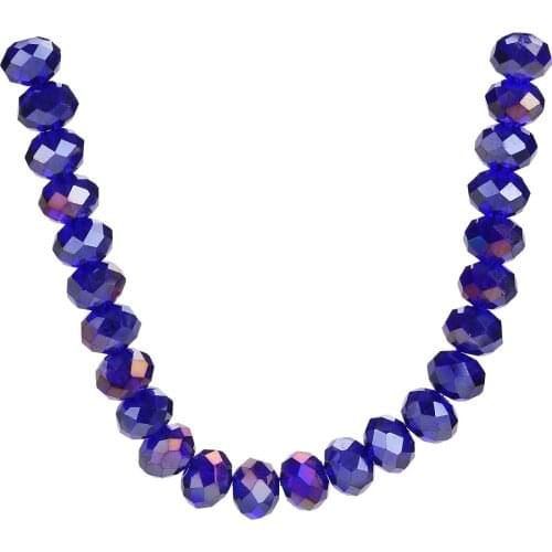Wholesale Dark Blue AB Glass Rondelle Lots Making Loose DIY Beads Craft Charms Jewelry Faceted Bulk 3-14mm Necklace Bracelet