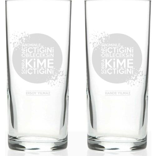 Personalized 2'li Arrack Cup Set (Model 22D)