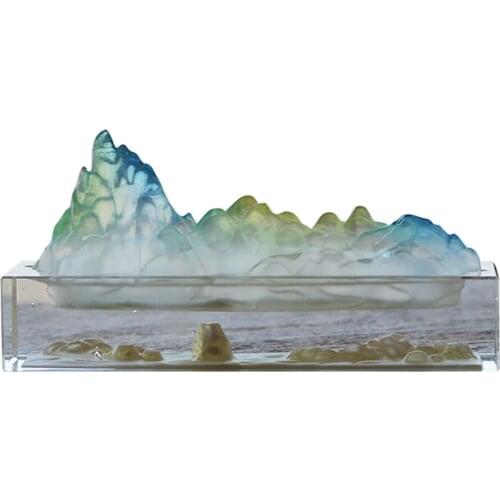 Landscape Pencil Holder mountain Desktop Display Decorative Colored glaze Pen Stand incense burner Accessory as collection gift