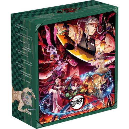 Anime Demon Slayer: Kimetsu no Yaiba Toy Gift BOX Poster Keychain Postcard Water Cup Bookmark Storage Box toy gift