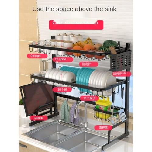 Kitchen Sink Storage Shelf Multi-Functional Table Knife Rack Bowl Rack Draining Rack Bowl Dish Storage Rack Water Pool Supplies