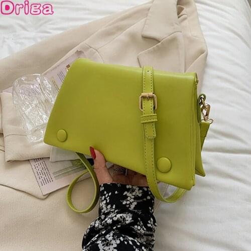 Driga Popular Shoulder Bags For Female 2021 New T Shape Crossbody Bags Fashion Solid Color Pu Leather Brand Bag Sac A Main Femme