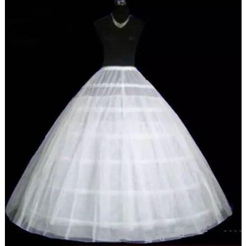 Puffy Petticoat Two Layers 6 Hoops Full Length Bridal Wedding Dress Underskirt Quinceanera Ball Gown Crinoline