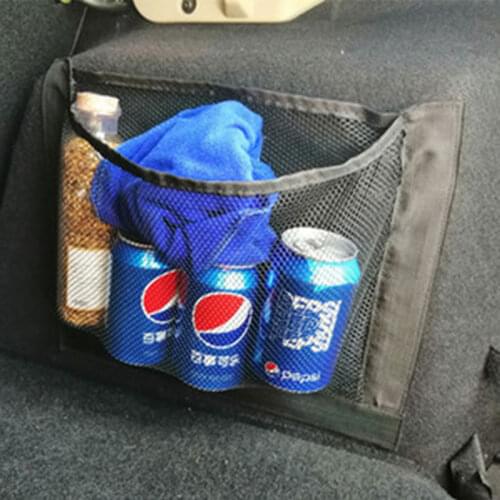 40x25cm Car Trunk Storage Elastic String Net Mesh Bag Car Magic Tape Sticking Holder Pocket Organizer Car Accessories Styling