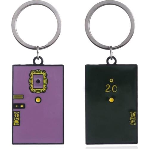 SG 2 Colors TV Show Friends Monicas Door Keychain Central Perk Coffee Time Key Chain for Women Men Fans Car Keyring Jewelry