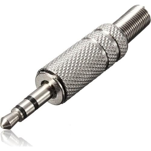 2 pieces of replacement 3.5mm 3 pole male head repair headphone audio jack plug connector can weld most headphone jacks