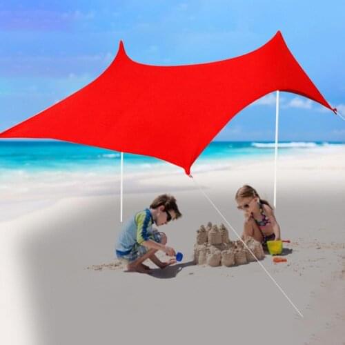 Beach Sunshade Family Beach Sunshade Lightweight Sun Shade Tent With Sandbag Anchors UPF50+ UV Large Portable Canopy For Parks