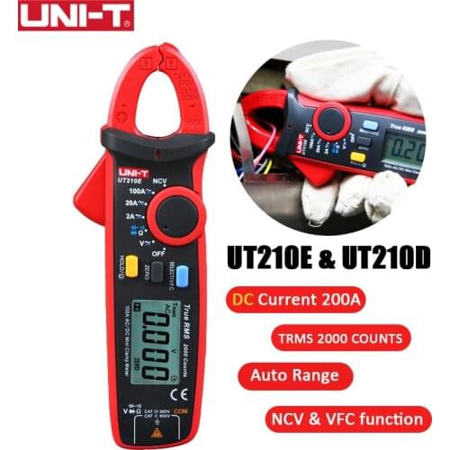 UNI-T Mini Digital Clamp Meters AC DC Current Ammeter Voltmeter True RMS 100A Resistance Frequency Tester UT210E UT210D