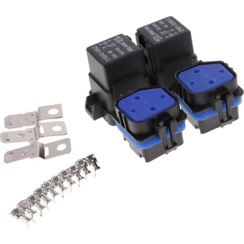 2 Set Universal Car Motorcycle Boat Automotive 40A 12V 5Pin Relay Socket Terminals Kit Connectible interlocking sockets