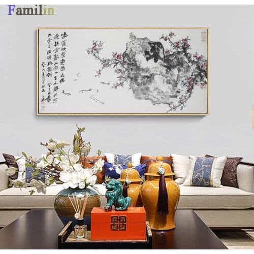 Vintage Poster Scandinavian Decor Wall Art Chinese Landscape Posters and Prints Wall Picture for Living Room Canvas Print