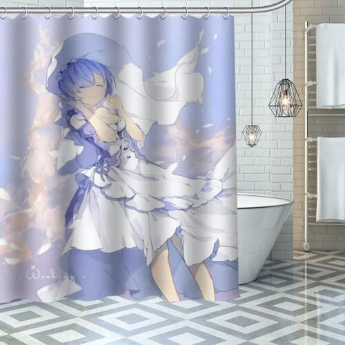 Custom Anime Hanasaku Iroha Shower Curtains Waterproof Fabric Cloth Bathroom Decoration Supply Washable Bath Room Curtain