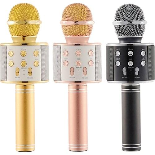 1pc Bluetooth Karaoke Microphone Wireless Microphone Professiona Speaker Portable Handheld Microfone Player Singing Recorder Mic