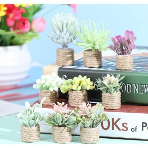 1 Pc Mini Flower Potted 1:12 Dollhouse Miniature Potted Green Plant Doll Home Decor
