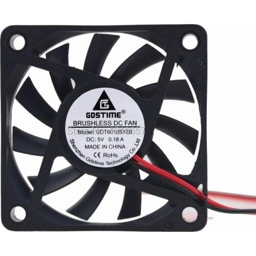 10 PCS LOT Gdstime DC 5V 2Pin 60mm 6cm 60x60x10mm 6010S Axial Industrial Flow Cooler Fan