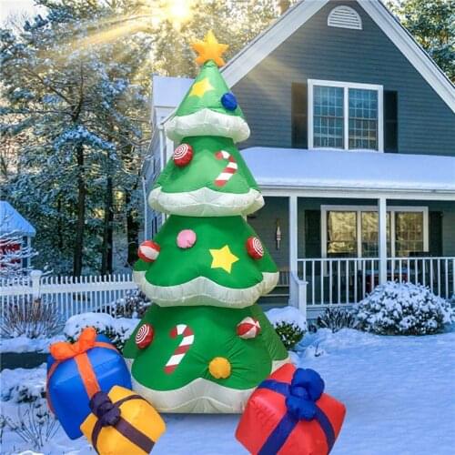 2.1M Glow Christmas Tree Christmas Inflatable Model Christmas Utenciles Christmas Candy Cane Gift Package Tree Holiday Lighting