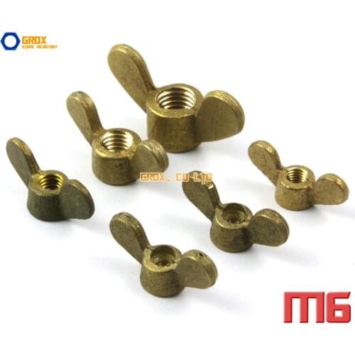 20 Pieces M6 Brass Metric Thread Wing Nut Butterfly Nut