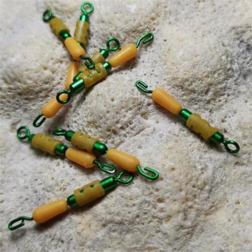 200pcs/lot Strand Clamp Anti-wrapping Silicone Swivels Connector Ball Bearing Snap Solid Rings Rolling Lure Fishing Hooks Tackle