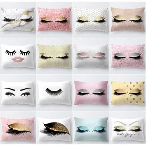 2020 Pillow Case New Style Eyelash Pillowcase Glitter Pillow Cover Eyelash Waist Throw Cushion Case Home Room Car Decor