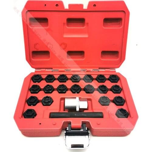 22pc Special Tire Anti-theft Screw Removal Tool Anti-theft Screw Sleeve Locking Wheel Nut Sleeve for VW for Audi for Bmw
